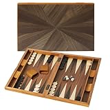 GSE Games & Sports Expert Premium Wooden Folding Inlay Backgammon Board Game Set, Classic Traditional Strategy Board Games (Focus- 21 Inches)