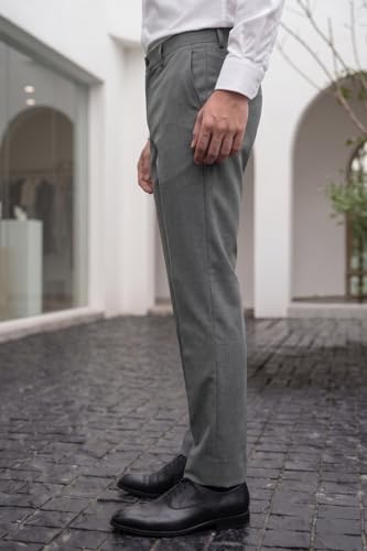 Image of Louis Philippe Men's Regular Fit Everyday Smart Wear Comfort Stretch Work Ready Solid Formal Trouser