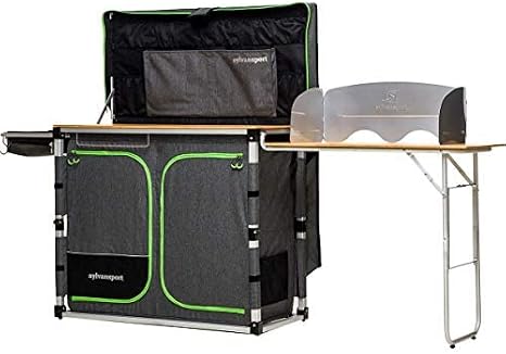 SylvanSport Outdoor Camp Kitchen System for Easy Cooking, Clean Up, Camping Meal Prep, Glamping and Camping Essentials, Dine-o-Max Large Version