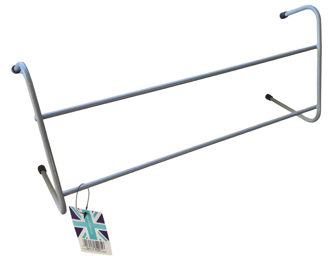 Delfinware Radiator Airer – Strong Plastic Coated Steel Hanging Rail for Drying Clothes and Towels, Fits Most Radiators, Made in the UK (Grey, Medium - 45.5cm Wide - 2 Bar)