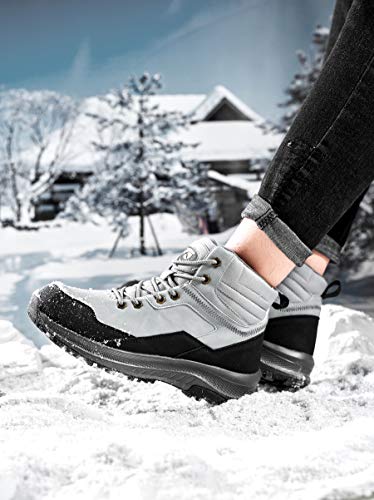 Image of UPSOLO Mens Winter Trekking Backpacking Snow Boots Water Resistant Shoes Anti-Slip Fully Fur Lined Casual Lightweight Hiking Boot