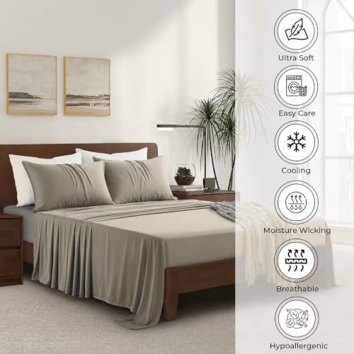 Image of Queen Envelope Pillowcase Set | 100% Viscose | Organically Grown | Ultra Soft | Cooling | 2pcs [Cocoa]