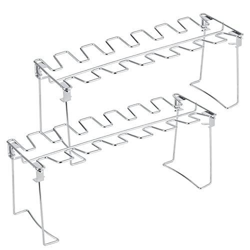 Chicken Wing Leg Rack 2pcs Stainless Steel Chicken Wing Leg Grill Rack Folding Barbecue Oven Roaster Stand