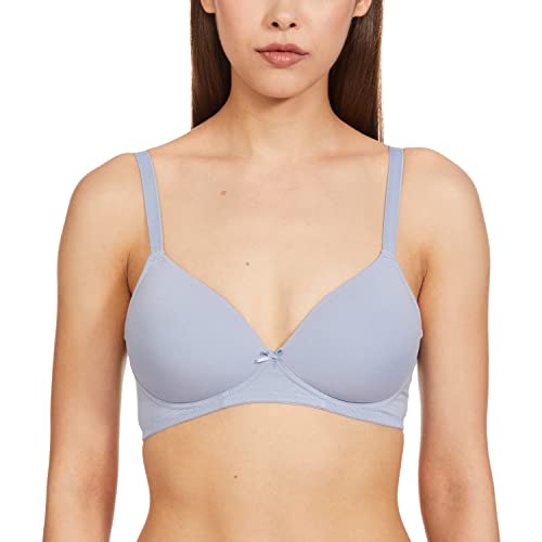 Image of Marks and Spencer Womens Cotton Mix Plain Sweetheart Neck Bra T33 3208K 34 DD Powder Blue
