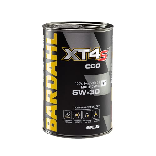 Huile moto 4T Bardahl XT4-S C60 5W-30 pour stopper l'usure moteur et les baisses de régime