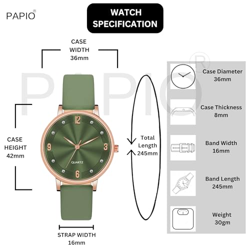 Image of PAPIO Silicone Strap Elegant Women's Analog Wrist Watch for Ladies and Girls | Stylish & Trendy | Premium Strap | Perfect for Casual, Party & Formal Wear