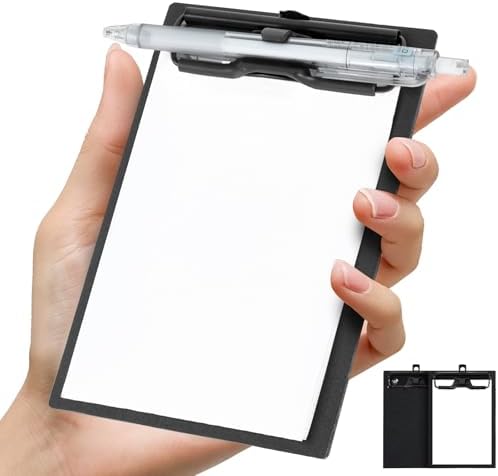 FRETONBA Mini Clipboard 4x6 Inch with Pen Holder, 2 Pack Small Cl...