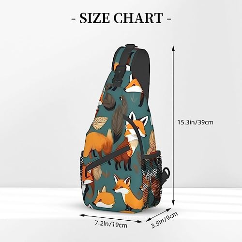 Cross body bag renards imprimé polyvalent avec sangle ajustable