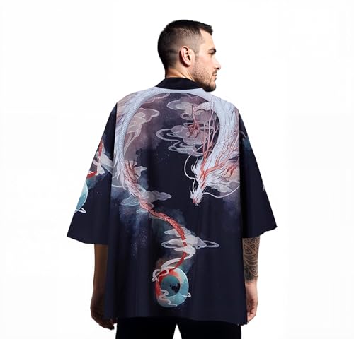 Image of Women's and Men Kimono Cardigan Japanese Long Sleeves Lightweight Open Front Coat Tops