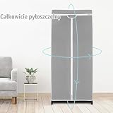 GIANTEX Szafa na ubrania z materiału z drążkiem na ubrania i półką, składana szafa 74 x 50 x 172 cm, wieszak na ubrania, metalowy stelaż z osłoną przeciwpyłową, do sypialni, garderoby (jasnoszara)