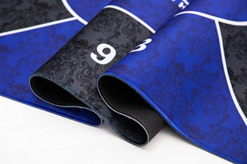 Harfirbe 47 X 24Inch Professional Poker Mat, Portable Rubber Waterproof Poker Table Cover 8 Player Layout With Carry Bag For Any Table Game Like Poker Blackjack (Blue) #TOP4
