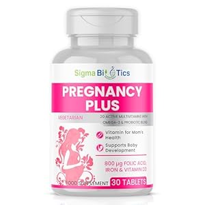 Pregnancy Tablets 20 Multivitamin with 800µg Folic Acid, D3, Iron, DHA, Omega-3, Probiotics Blend, Magnesium, All Trimester Pregnancy Support – 30 Vegetarian Tablets – One Month Supply