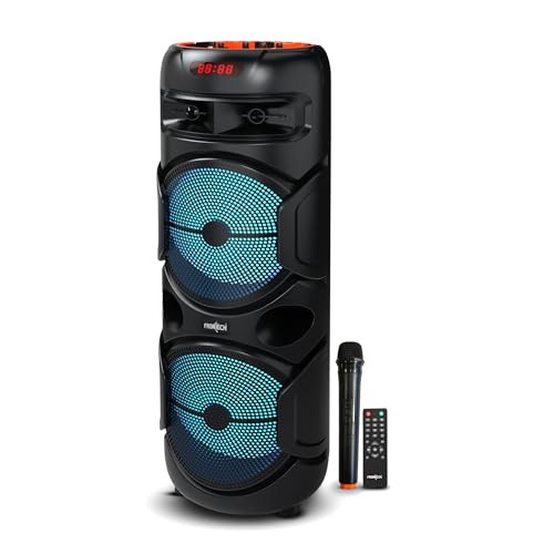 Image of FRONTECH SW-0134 Spectra TWS Wireless Bluetooth 48W 5.0 Trolley Speaker with Disco Party Lights, Wireless Mic, Up to 4 Hours Playtime, 1.0 Channel - 1 Year Warranty (Black)