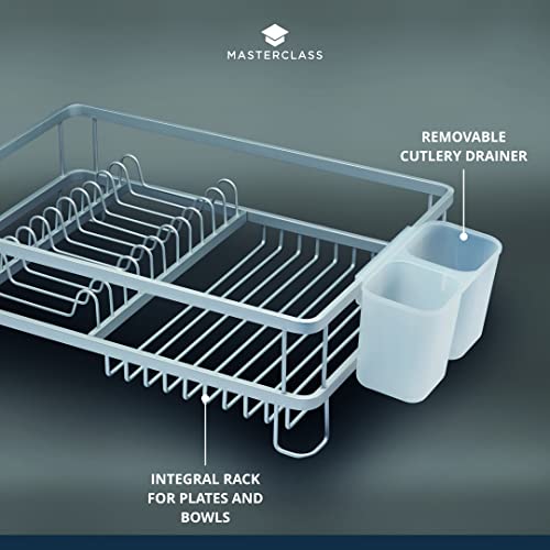 MasterClass Aluminium Dish Drainer Rack, Sink Dish Rack with Large Capacity, 42 x 30 x 13 cm, Silver - Image 5