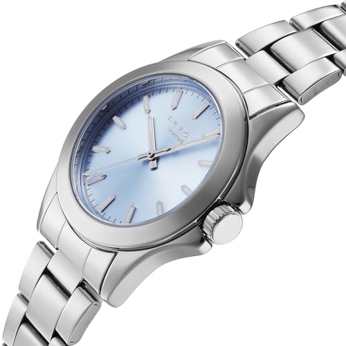 Image of Sonata Poze 8 Quartz Analog with Lt. Blue Dial IPS Stainless Steel Strap Watch for Men - SP70105SM01W