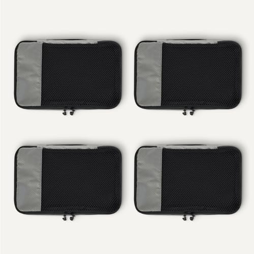 Amazon Essentials 4-Piece Packing Cubes Travel Accessories Set, Luggage Organizer with Double Zipper, Mesh Top, Polyester, Small, Gray (Previously Amazon Basics) by Amazon Essentials - Image 5