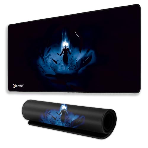Image of Blue Energy Warrior Mouse Pad 18x36Inch 3mm Extended Gaming Desk Mat with Anti-Slip Rubber Base Mousepad for Smooth Surface Desk pad for PC & Laptop Use Waterproof & Stiched (Multicolour)Deskpad
