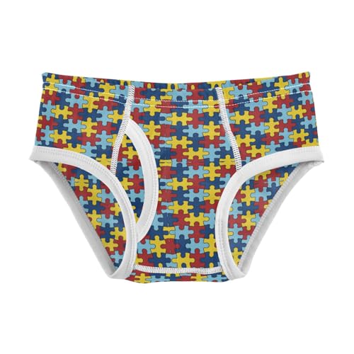 Boys' Exclusive Briefs Toddler Underwear 95% Combed Cotton Boxerbriefs 2T Puzzle Piece Pattern 12