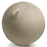 Backerz Siège Ballon 65cm - Balle intérieure PVC Résistante, Capacité 110kg, Caoutchouc, Housse Lin Doux Lavable - Chaise Ballon Ergonomique Bureau & Yoga, pour Bonne Posture – Beige