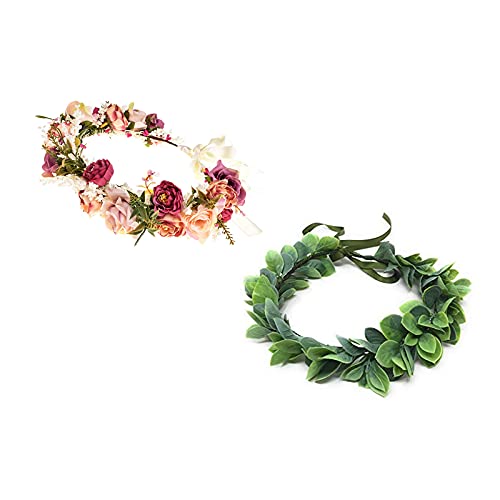 Eralove Flower Crown for Maternity Bridal Wedding Floral Headband for Gilrs Women