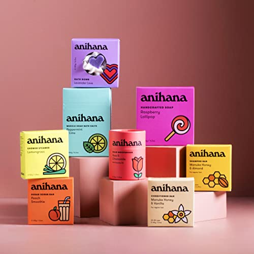 Anihana Solid Shower Soap Bar | Gentle Cleansing, Moisturizing & Nourishing | Natural Body Wash | Raspberry And Lime | 2.8 Oz #TOP7