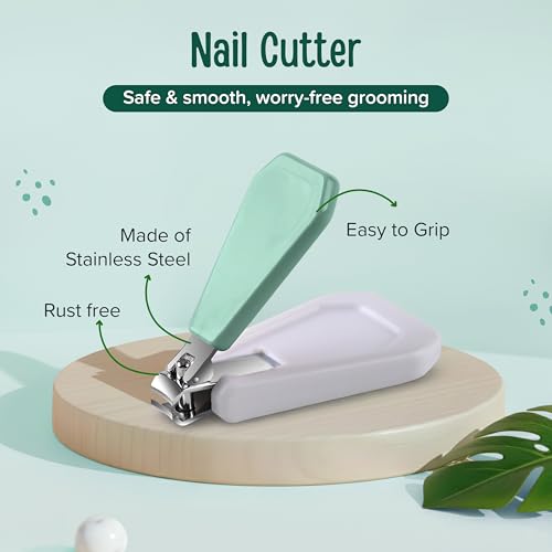 Image of LuvLap 4 in 1 Baby Grooming Set with Cute Case, Baby Manicure Set with Nail Scissors, Nail Clipper, Nail File & Tweezers, Grooming Kit for New Born & Toddler, BPA Free, Compact & Easy to Carry, 0m+