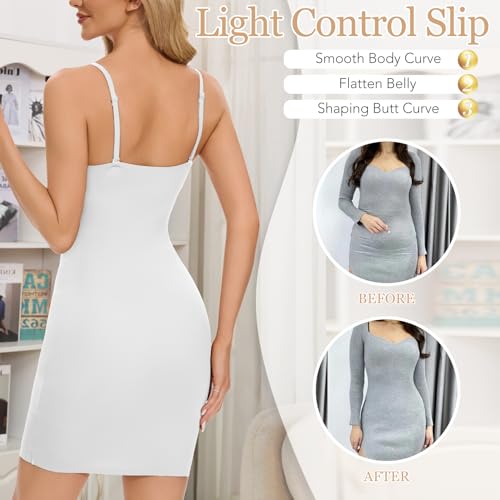 Image of MISS MOLY Shapewear Dress Slip for Women Full Slip Tummy Control Body Shaper Seamless Cami Dress with Adjustable Strap