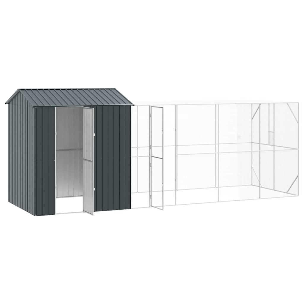 INLIFE Vogelkäfig Anthrazit 621 x 208 x 247 cm Verzinkter Stahl,Tier- & Haustierbedarf,Haustierbedarf,Vogelbedarf,Vogelkäfige & -ständer,Anthrazit,146.8 KG,3325157