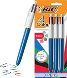 BIC 4-Color Original Retractable Ballpoint Pen, 1.0 mm Medium, 3-Count Pack