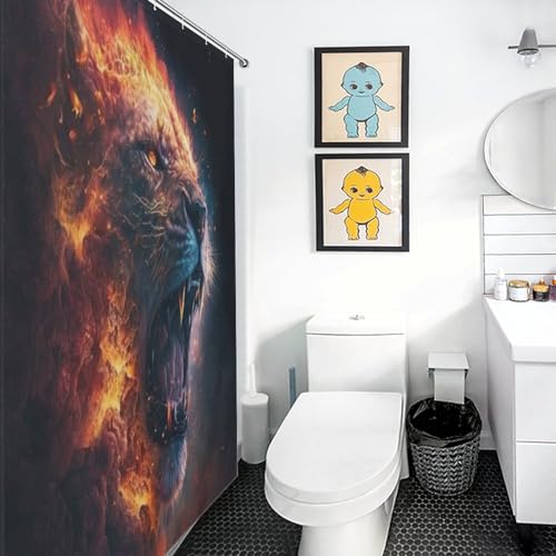 Rideau de douche lion de qualité supérieure en polyester durable