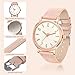 SZJhongfeng Women's Waterproof Gold Analog Watch - Leather Strap,3 Hand,Small Watch with White Dial, Fashion Quartz Wristwatch for Women. (Gold, Pink)