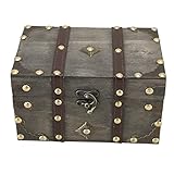 【CAJA DE JOYERÍA ANTIGUA Y REGALO IDEAL】 La caja de almacenamiento de madera vintage es una caja de regalo de cumpleaños, compromiso o inauguración de la casa perfecta para sus amigos, colegas, familiares, etc.