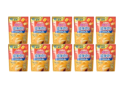 【まとめ買い】カルビー ポテトチップス 超薄切り こだわり塩味 40g / カルビー ポテトチップス 超薄切り はちみつバター味 40g (10袋, こだわり塩味)