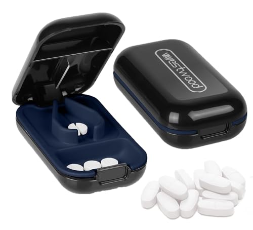 1 Pezzo Tagliapillole Regolabile, Separatore di Pillole Portatile, Tagliapillole Multiplo, Dispenser per Pillole per Compresse, Tagliapillole, Tagliapillole Piccolo, per Tasca Della Borsa