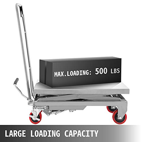 image for BestEquip Hydraulic Scissor 500LBS Capacity, Cart Lift Table Cart 28.5