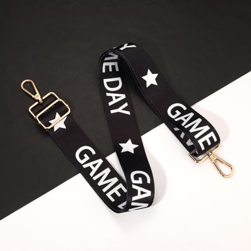 Image of Game Day Purse Strap Replacement Crossbody Wide Shoulder Strap Star Football Strap for Stadium Approved Clear Bag