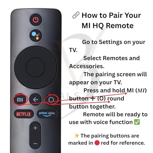 Image of Remote Control Compatible with Mi Orignal Smart TV Remote with Bluetooth Voice Function Control | Pairing Must After Work (MI HQ Voice)