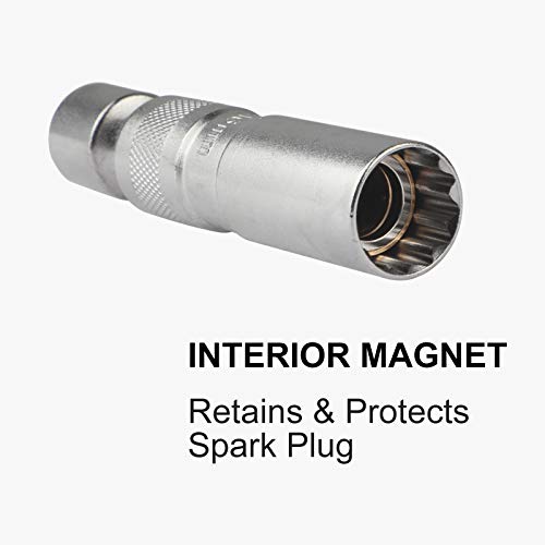 Beley 16Mm 3/8 Inch Magnetic Swivel Drive 12 Point Spark Plug Wobble Socket Fits Bmw, Thin Wall And Cr-V Steel #TOP2