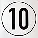 Geschwindigkeitsaufkleber 10 km/h, Hinweisschild für Kraftfahrzeuge (zulässige Höchstgeschwindigkeit), Durchm. 200 mm, zur Anbringung an das Fahrzeug 10 km/h