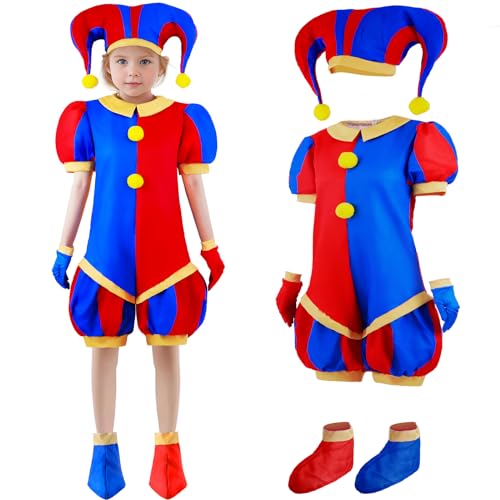 FATIANLEE Kids Circus Pomni Costume girls Pomni Cosplay Outfit Pomni Halloween Costume