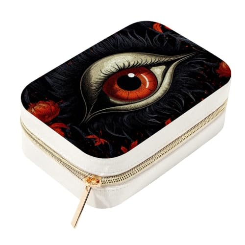 Boîte à bijoux de voyage portable en velours compacte avec zip solide