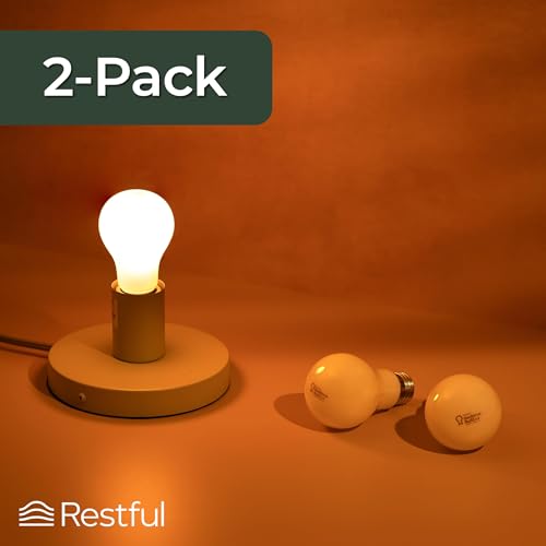 Image of Restful 1-Pack Bedtime Bulb v2 for Better Sleep (45+ Years of Light) - Dimmable Low Blue Light Bulb, Easy Setup, Reduces Eye Strain
