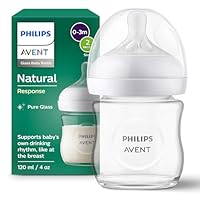 Philips AVENT Babyflasche Natural Response aus Glas - 120 ml Babyflasche, BPA-frei für neugeborene Babys ab 0 Monaten (Modell SCY930/01)
