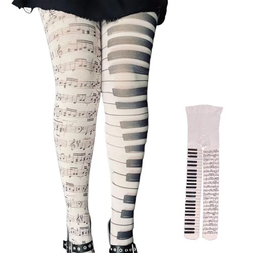 Womens Whimsy Piano Tights Funky tights womens tights Emo Goth Whimsy Clothes Girls Pantyhose patterned tight