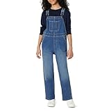 Amazon Essentials Unisex Kids' Medium Stretch Regular-Fit Denim Overalls, Classic Medium Wash, 8