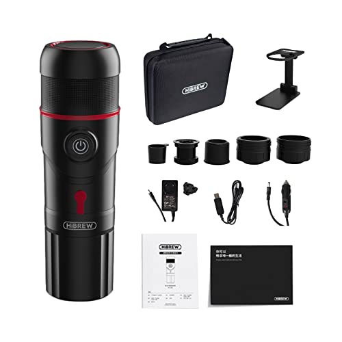 Hibrew 3-In-1 Portable Espresso Maker For Car, Nes* Original/Dg* Pod/Ground Coffee Compatible, 12 Volt Espresso Maker For Pods, 15 Bar, 2 Oz, With Foldable Holder&Carrying Case (Black) #TOP6