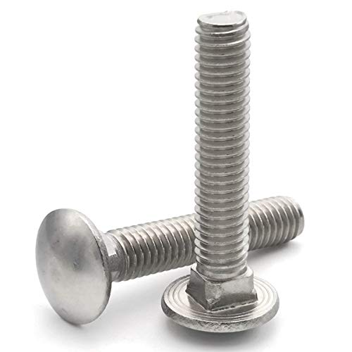 Image of 10Sets M8-1.25 45mm 304 Stainless Steel Carriage Bolts, Nuts, Flat Washers Kits, Plain Finish