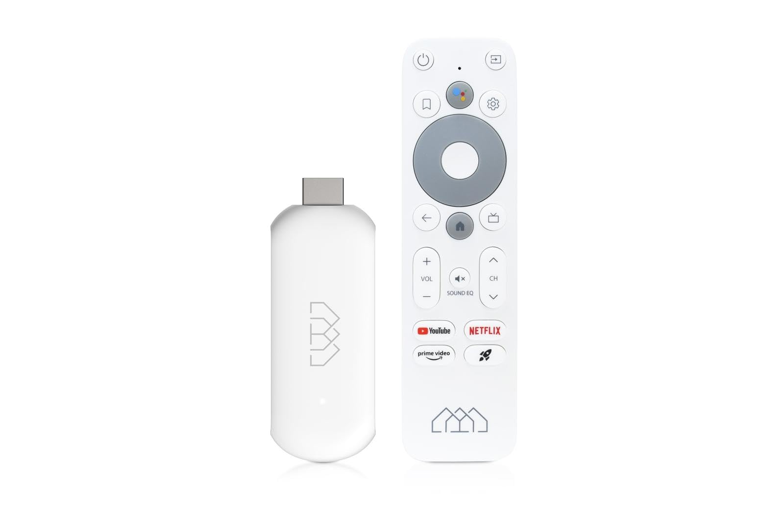 AB-COM Homatics Stick HD Media Player z Pilotem Klient Strumieniowego Przesyłania Multimediów Android TV 11 32 GB, 1 GB RAM Bluetooth 5.0 Obsługuje AV1 i Chromecast