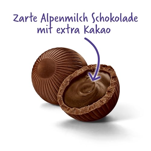 Milka Feine Kugeln Dark Milk – dunkle Alpenmilch-Schokolade mit intensivem Kakaogeschmack in Pralinenform – 90g