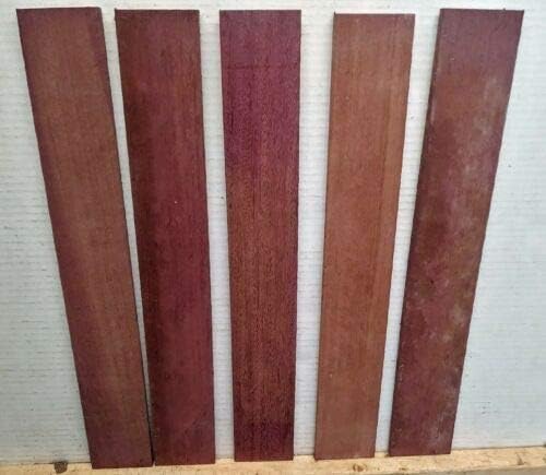 5 Pcs of PURPLE HEART GUITAR/LUTHIER/BANJO FRETBOARD/FINGERBOARD BLANK 21"